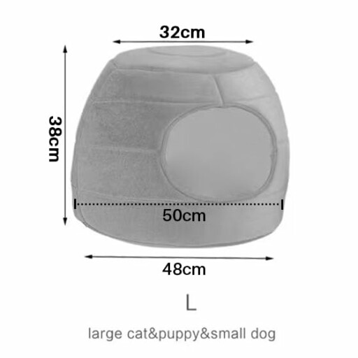 Hollypet Cat Bed with opening and closed view