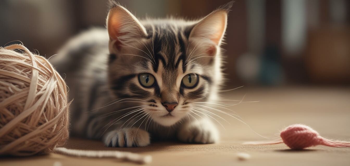 Kitten Playing with Yarn