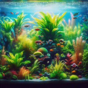 aquarium plants with fish