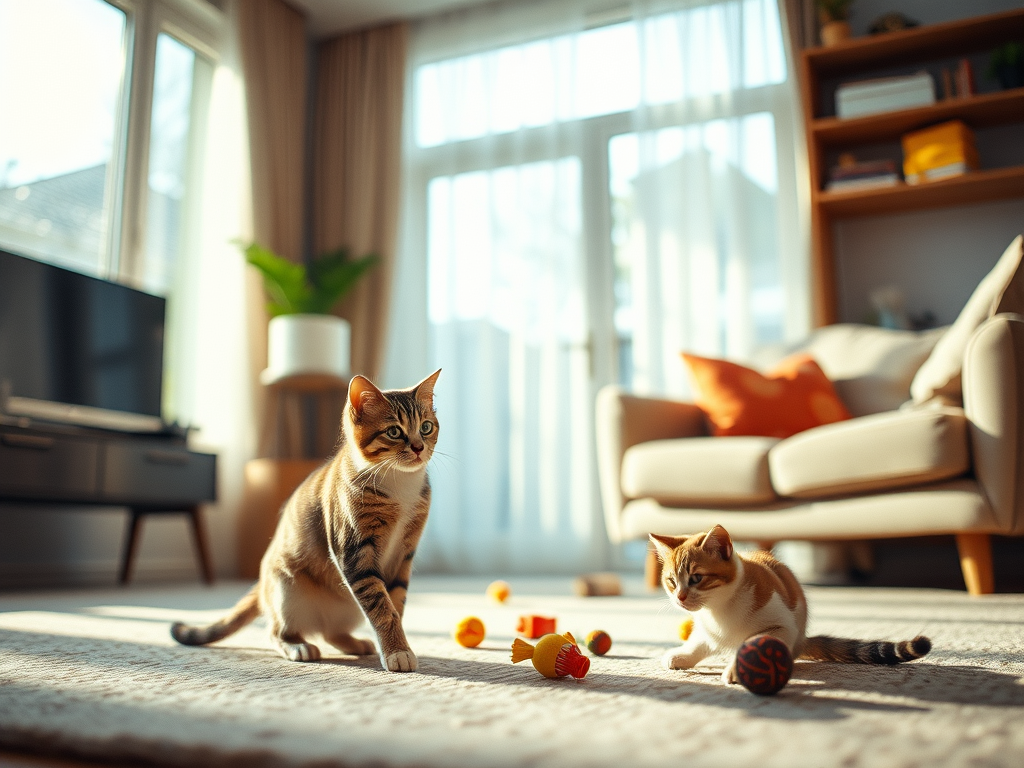 camera-looking-at-a-cat-playing-in-living