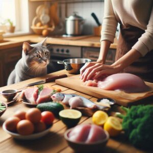 cat sitting at table